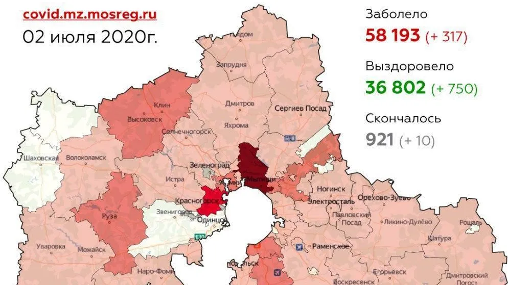 В 13 округах Подмосковья не выявили новых случаев коронавируса