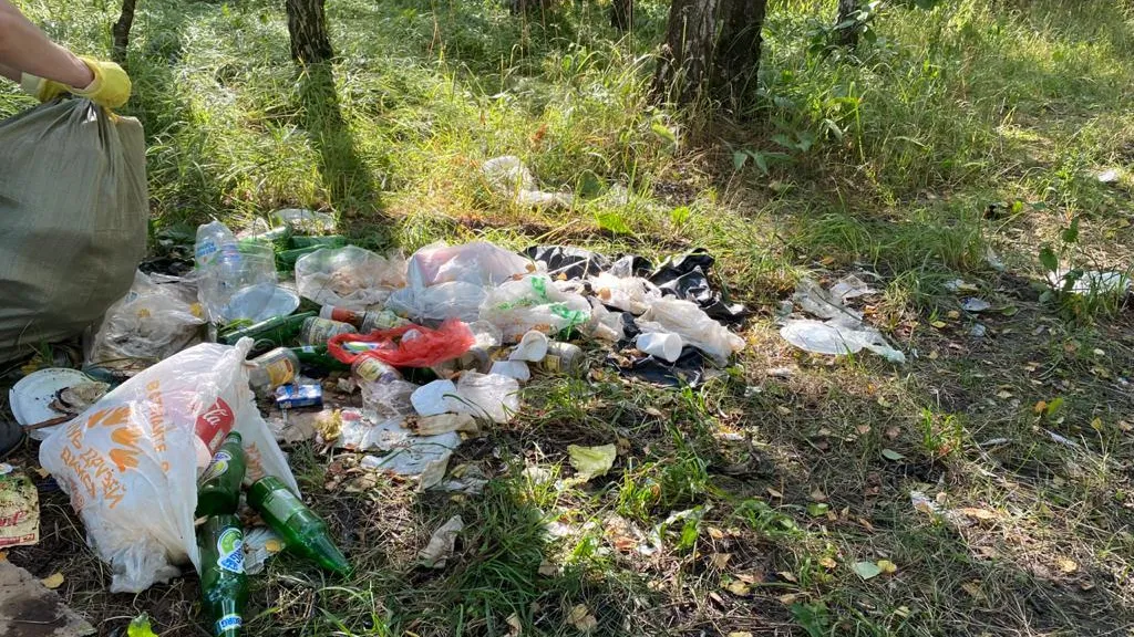 Более 32 куб м мусора убрали в лесопарке Котельников