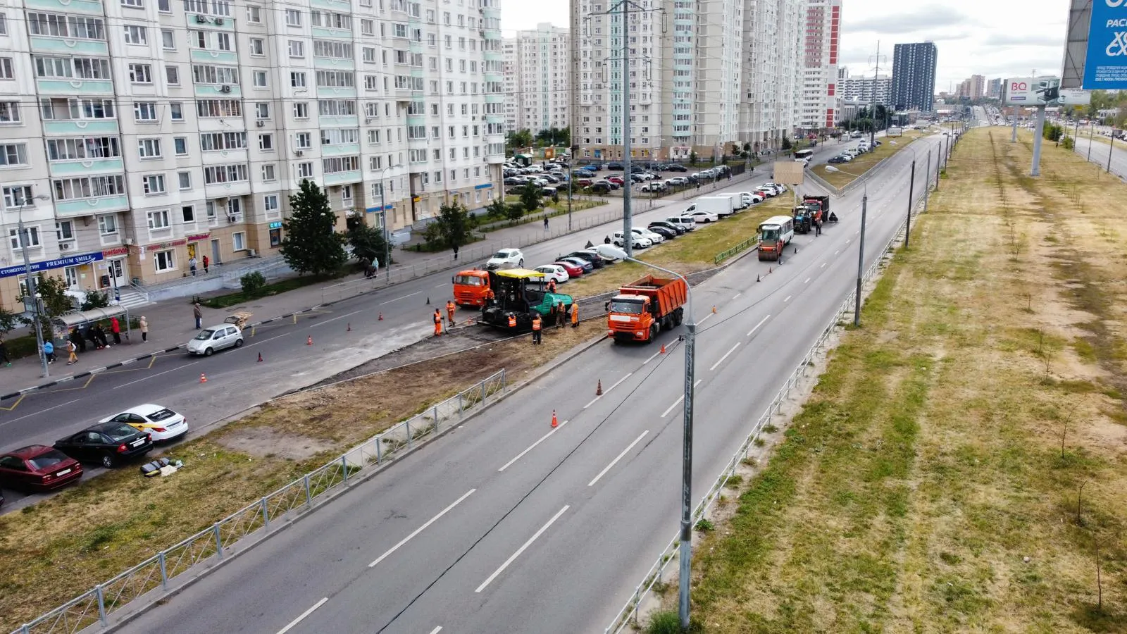 В Люберцах построили новый съезд с Комсомольского проспекта на дублер