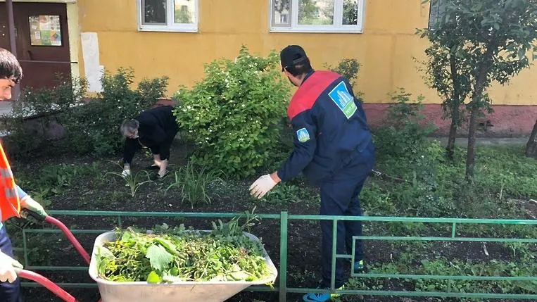 Сотрудники УК Подольска регулярно опиливают деревья и красят лавочки у жилых домов