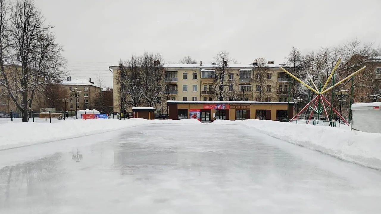 На катке в Детском парке Подольска обновили лед
