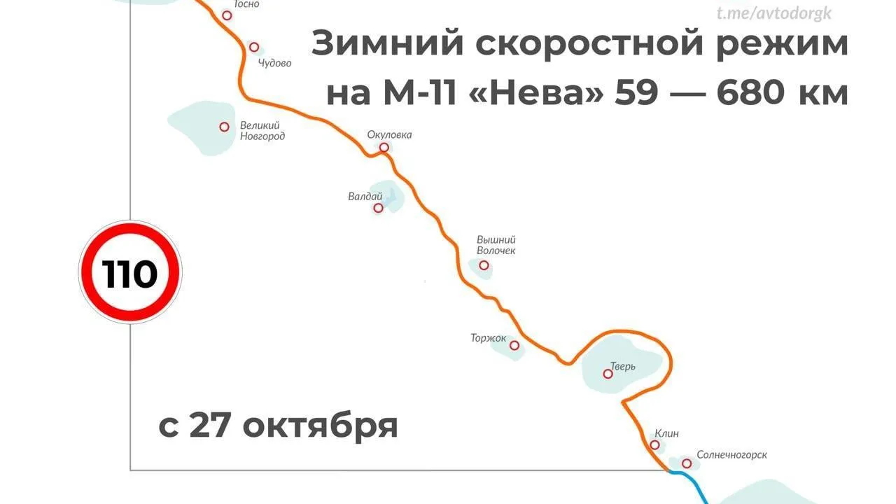 Зимний скоростной режим вводится на трассах М-11 «Нева» и М-4 «Дон» в Подмосковье