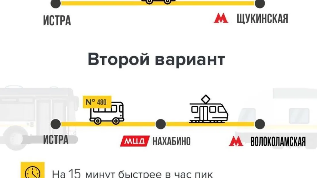Дополнительная схема до ст. МЦД «Нахабино» появится на маршруте №480 в Истре