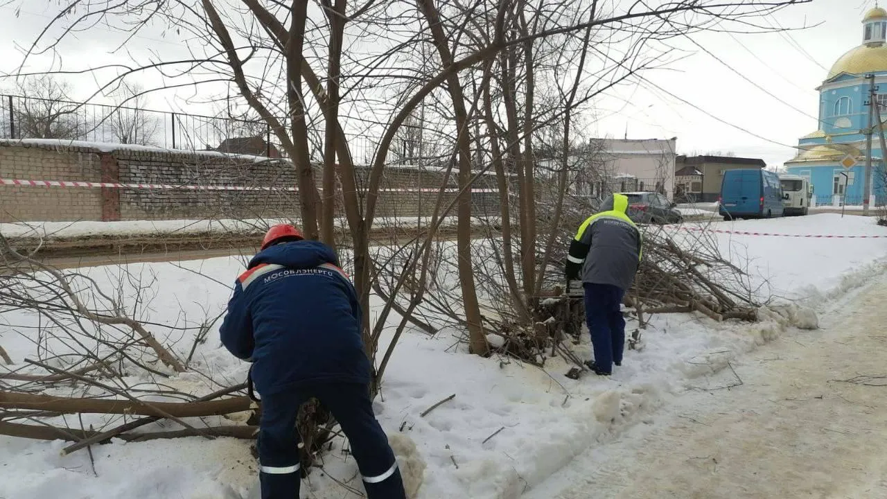 Одну из основных ЛЭП Каширы расчистили от древесно‑кустарниковой растительности