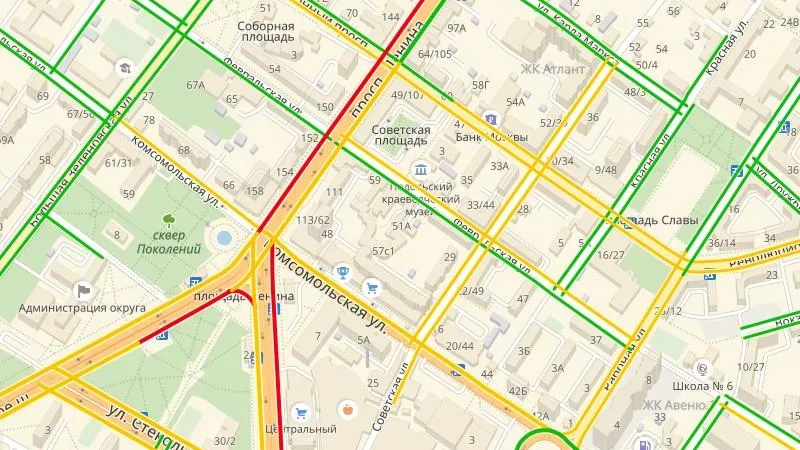 В центре Подольска образовалась пробка длиной более 2 км