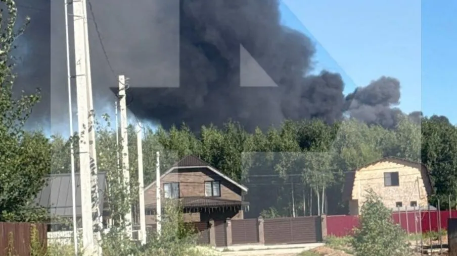 Есть угроза распространения: крупный пожар вспыхнул в промзоне Бронниц — видео