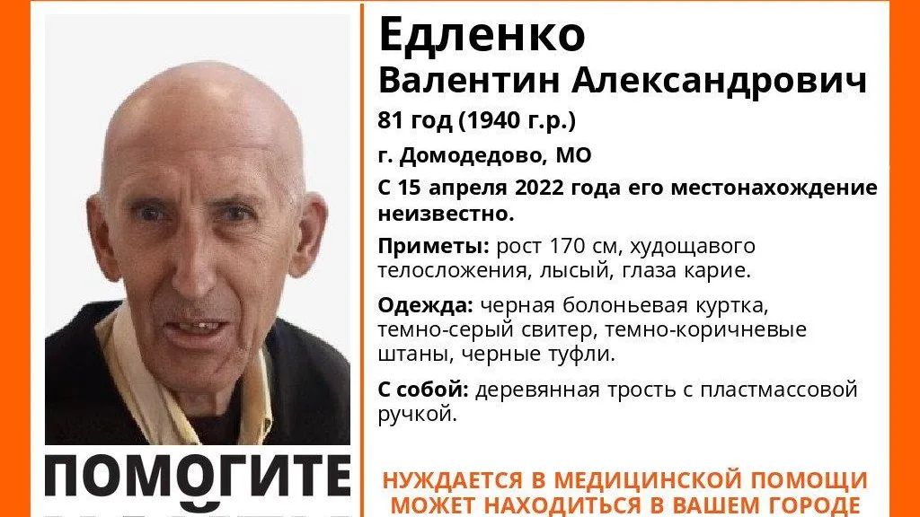 Пропавшего в Домодедове пожилого мужчину нашли живым