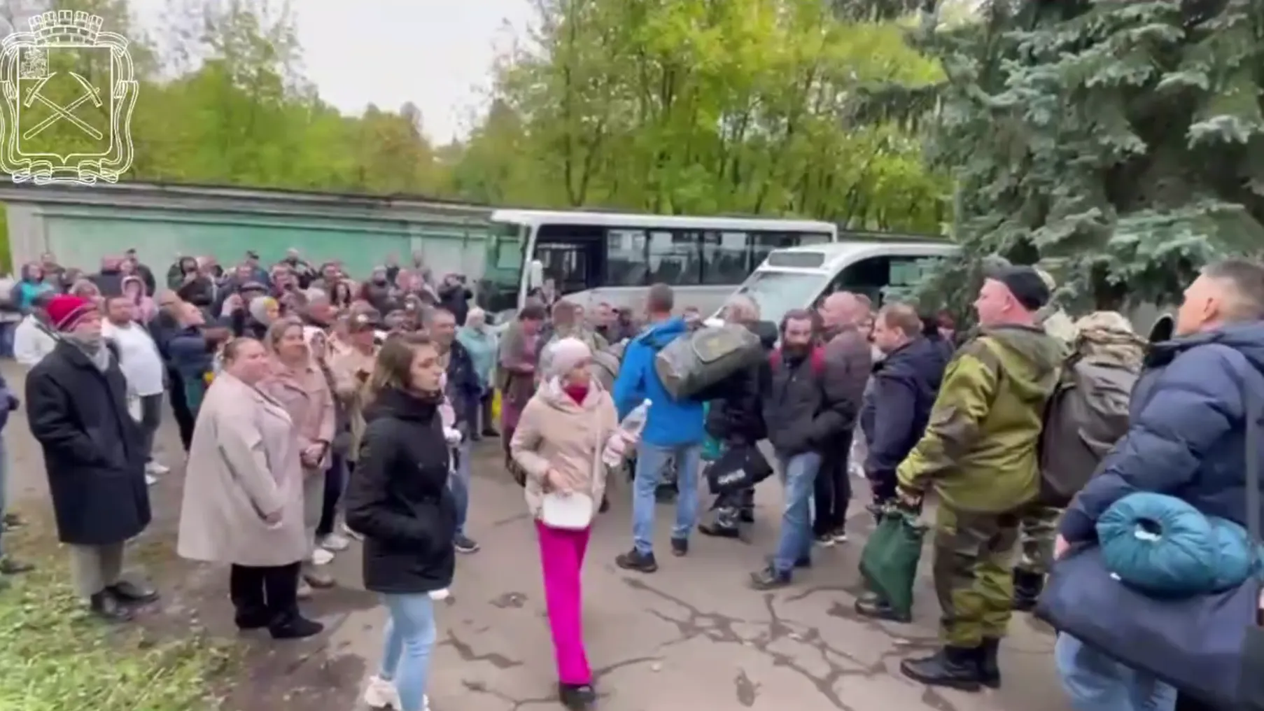 В Подольске проводили мобилизованных в учебные части