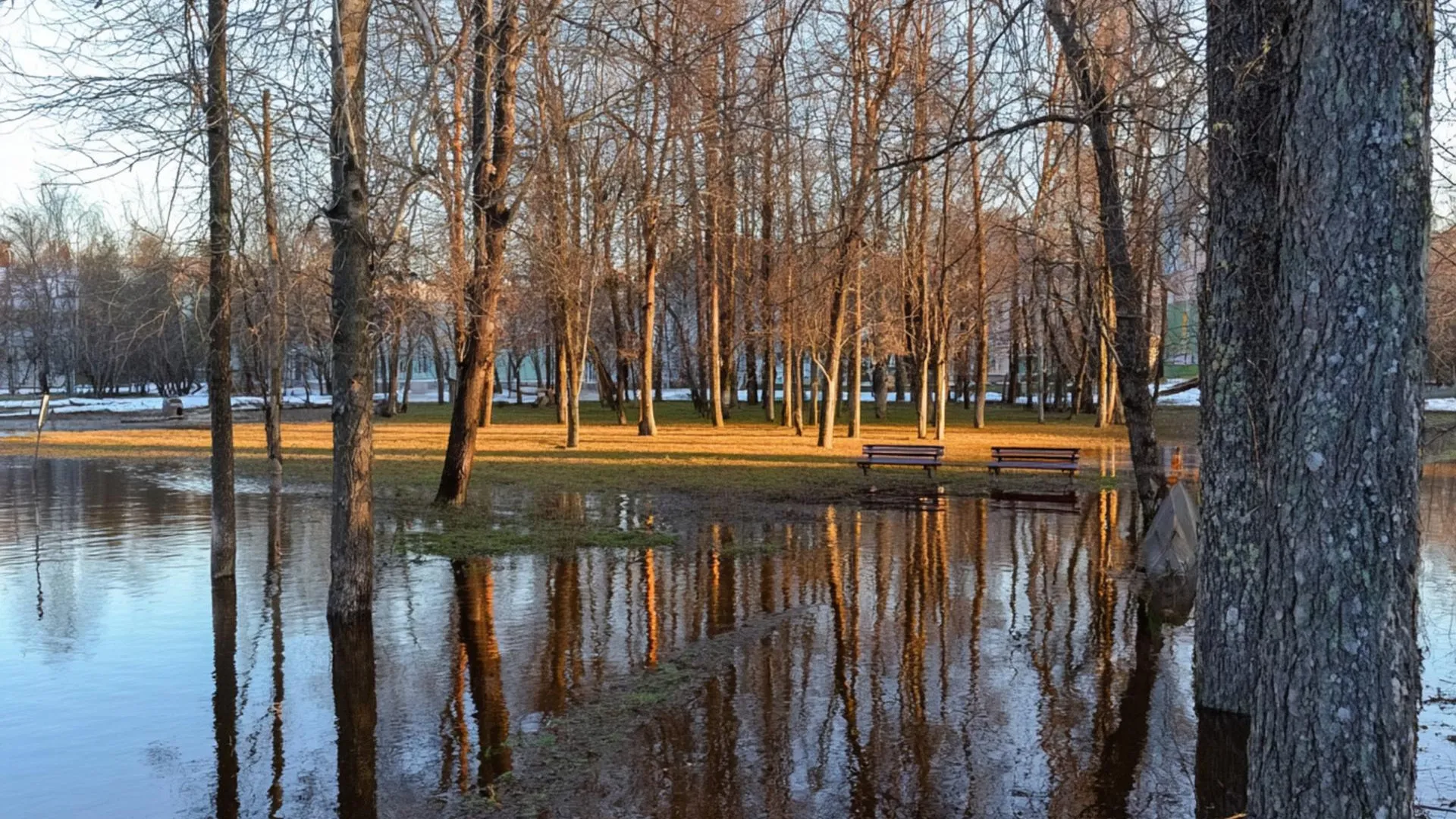 «Оранжевый» уровень опасности погоды продлили в Подмосковье из-за половодья