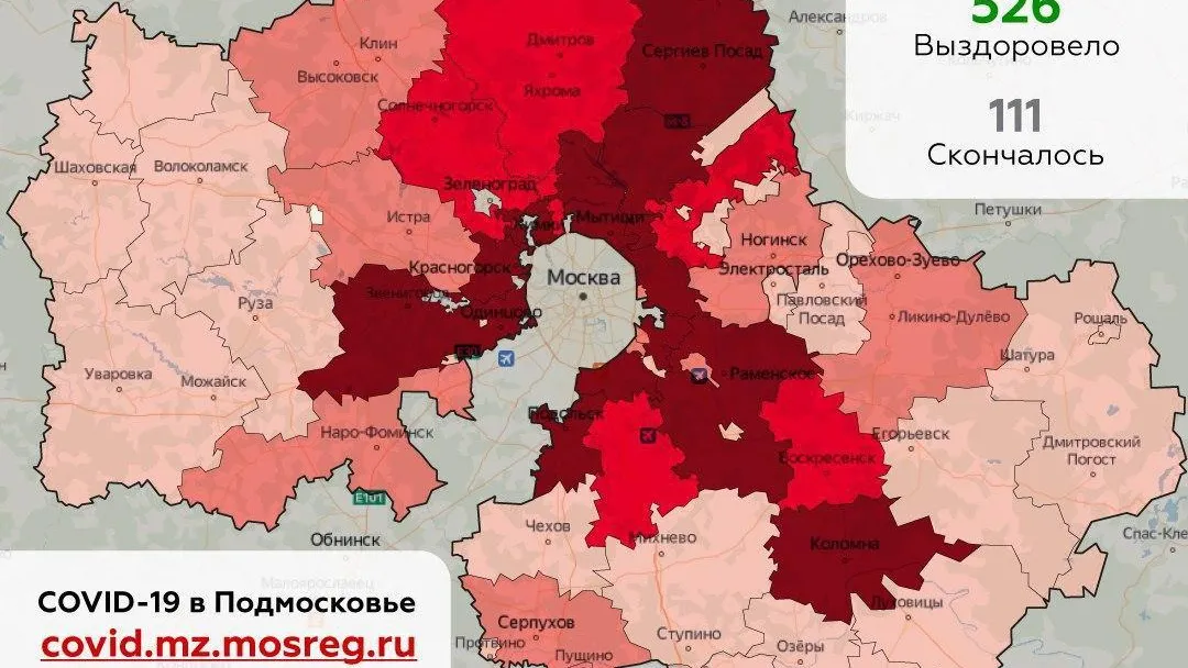Названы округа Подмосковья, где выявили больше всего новых случаев коронавируса