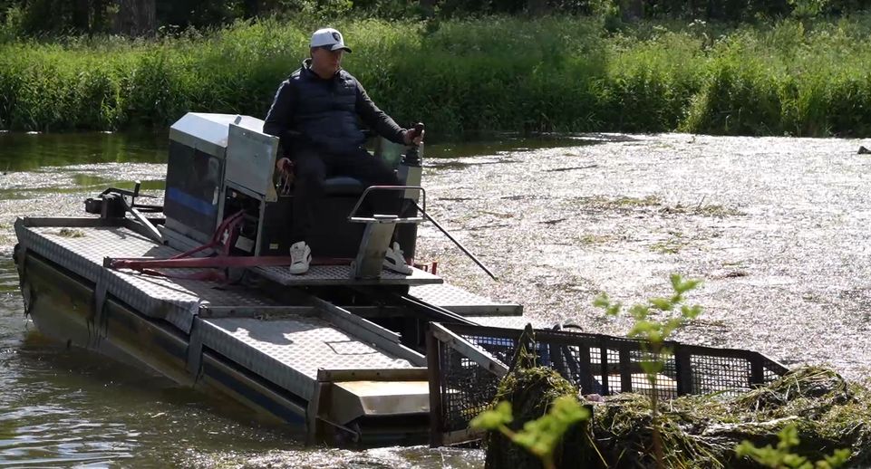 В округе Пушкинский продолжается расчистка водоемов