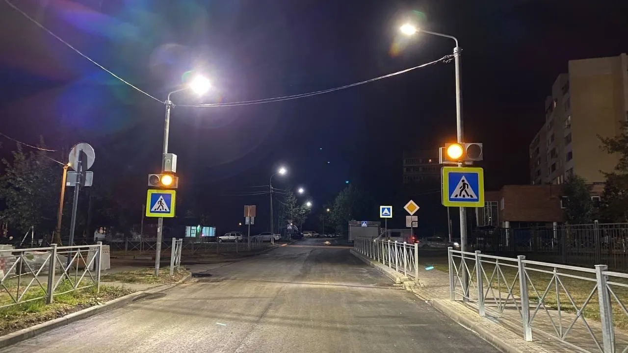 Точечную подсветку сделали на 10 пешеходных переходах в мкрн Климовск Подольска