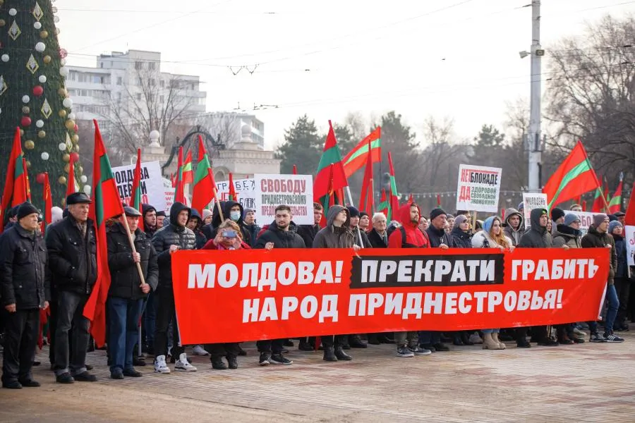 Акция протеста в Тирасполе против экономического давления со стороны Молдовы