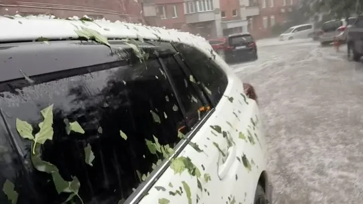 «Это п*****, друзья!»: мощные потоки воды чуть не смыли авто в Новосибирске