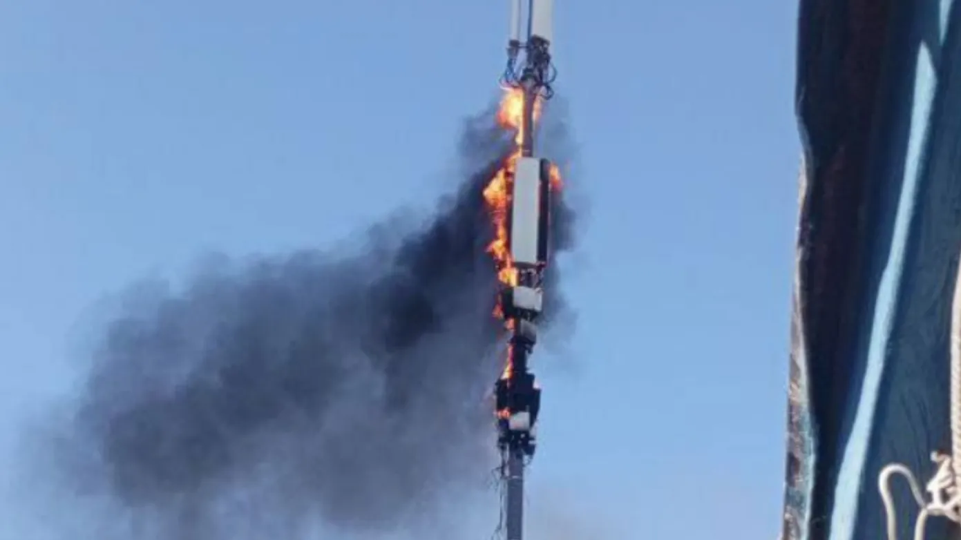5G-вышка загорелась в Москве