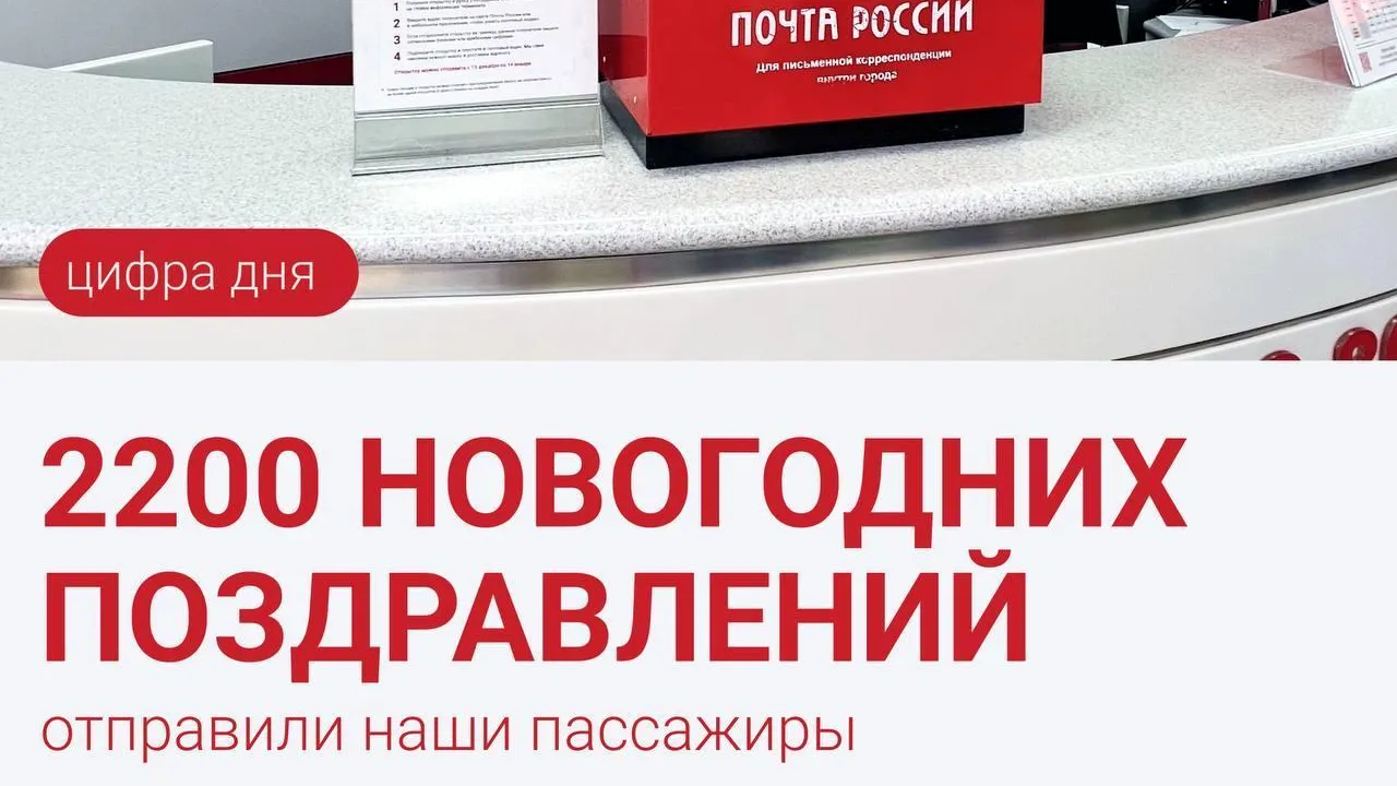 2,2 тыс новогодних поздравлений отправили пассажиры в терминалах «Аэроэкспресс»
