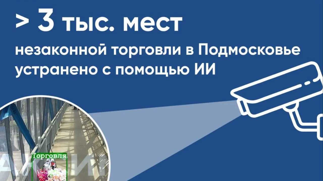 Свыше 3 тыс мест незаконной торговли устранено в Подмосковье с помощью ИИ
