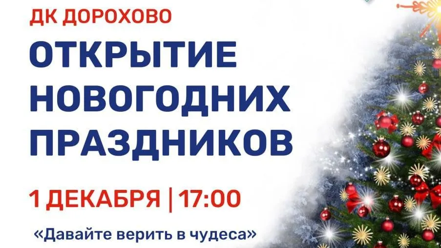 В подмосковном поселке Дорохово пройдет тожественное зажжение новогодней елки