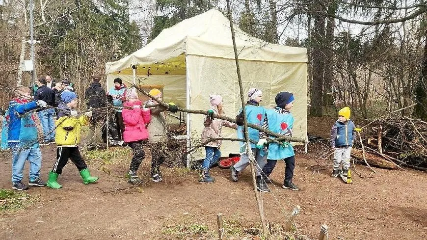 Больше 50 куб м мусора вывезли из леса в Королеве во время субботника
