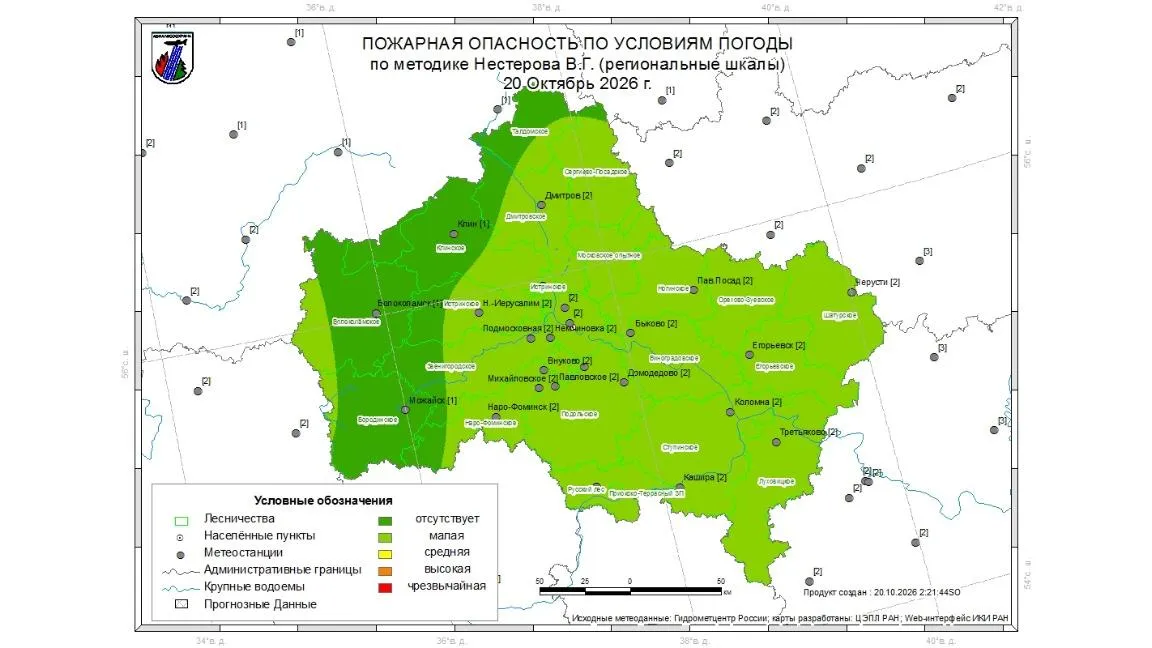 В лесах Подмосковья 19 октября не зафиксировали пожаров