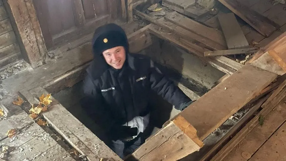 В Кашире спасли собаку, провалившуюся в подвал заброшенного здания