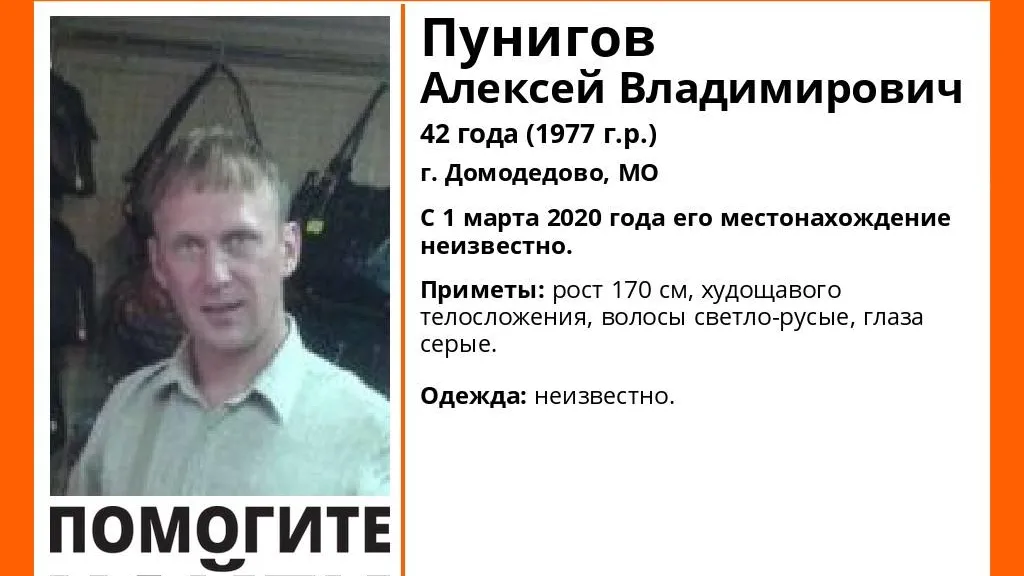 В Домодедове разыскивают мужчину, пропавшего три недели назад