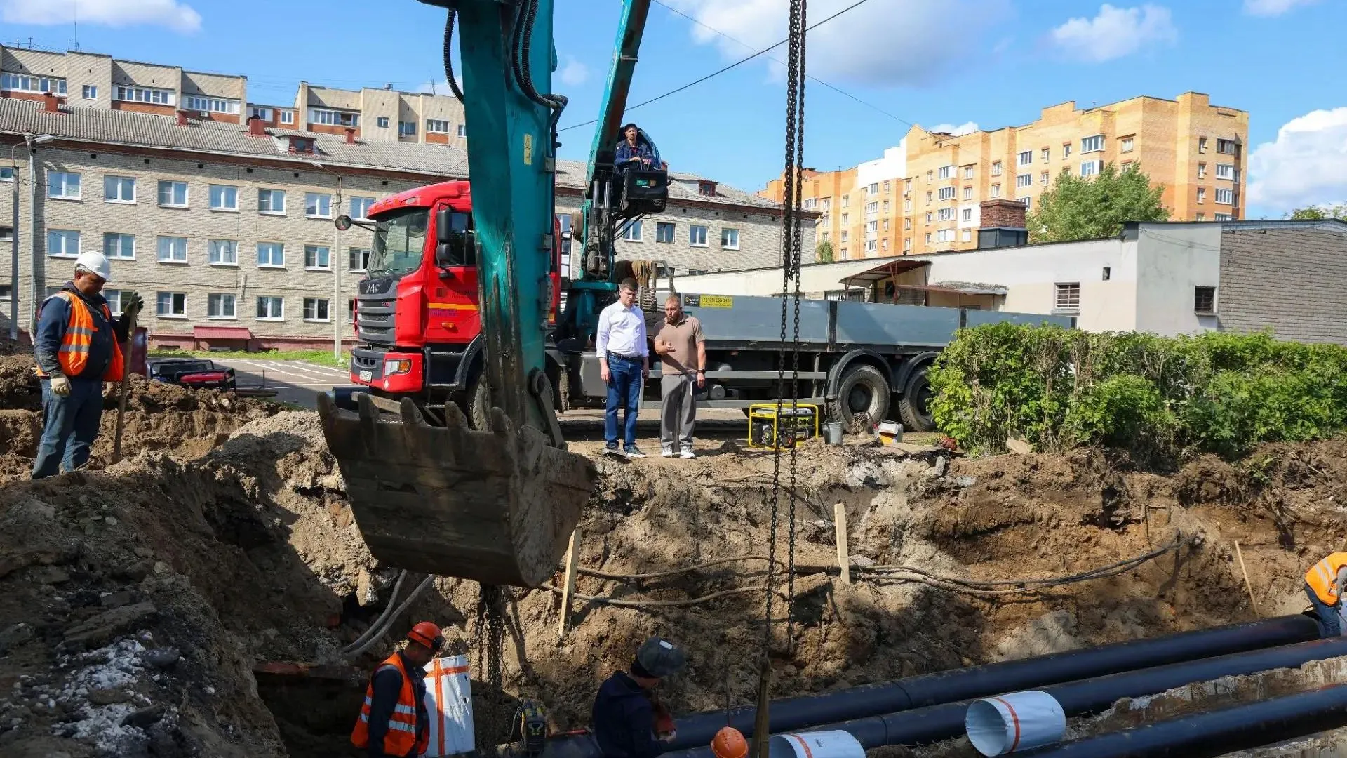 В Электростали завершат ремонт коллектора на улице Тевосяна