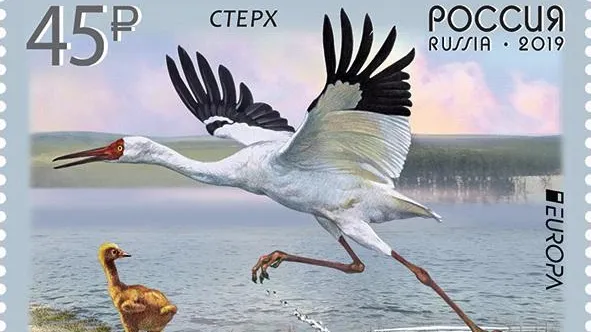 «Почта России» запустила в продажу марку с изображением стерха