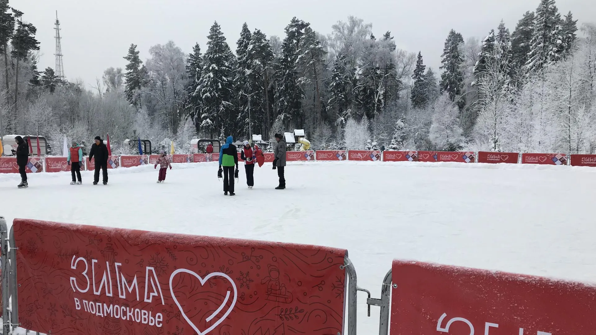 Бесплатный каток открылся в лесопарке Мытищ
