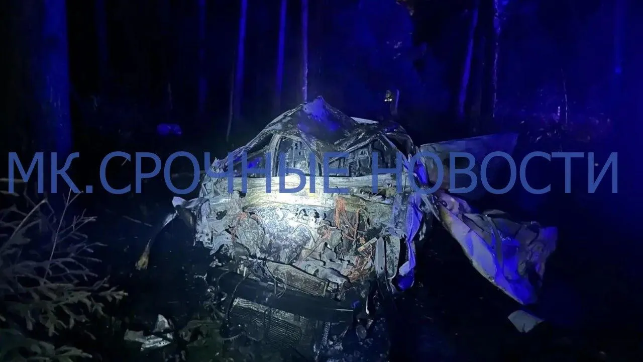 Мужчина заживо сгорел в машине после ДТП в Чехове