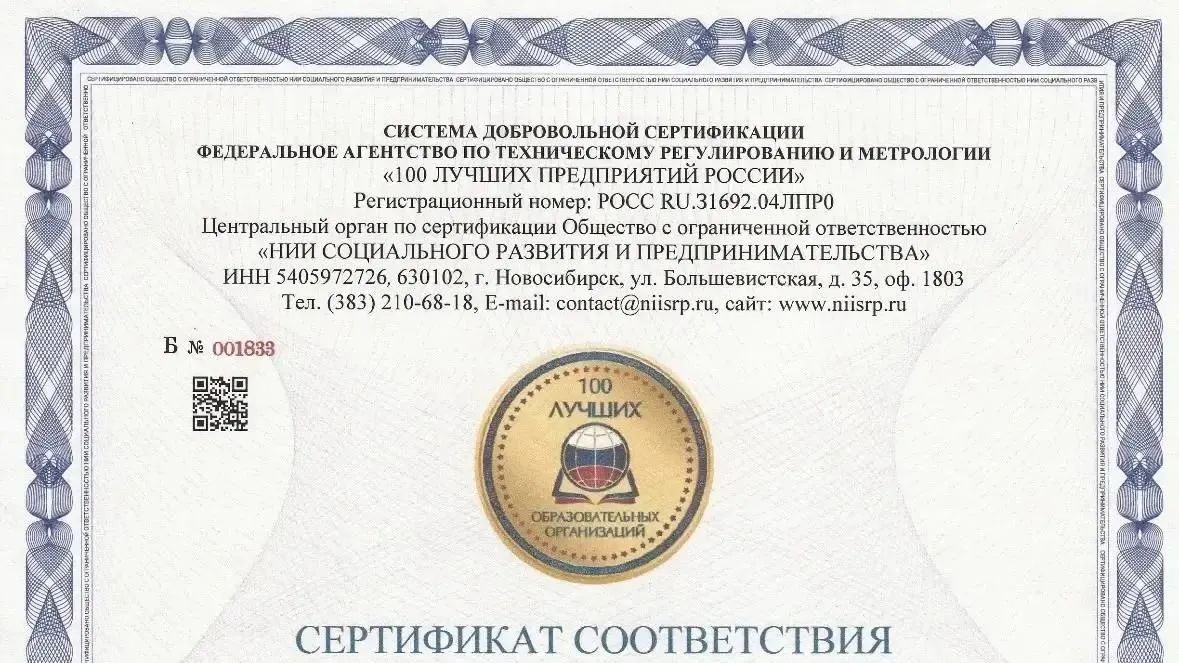Лицей Лобни вошел в топ-100 образовательных организаций России