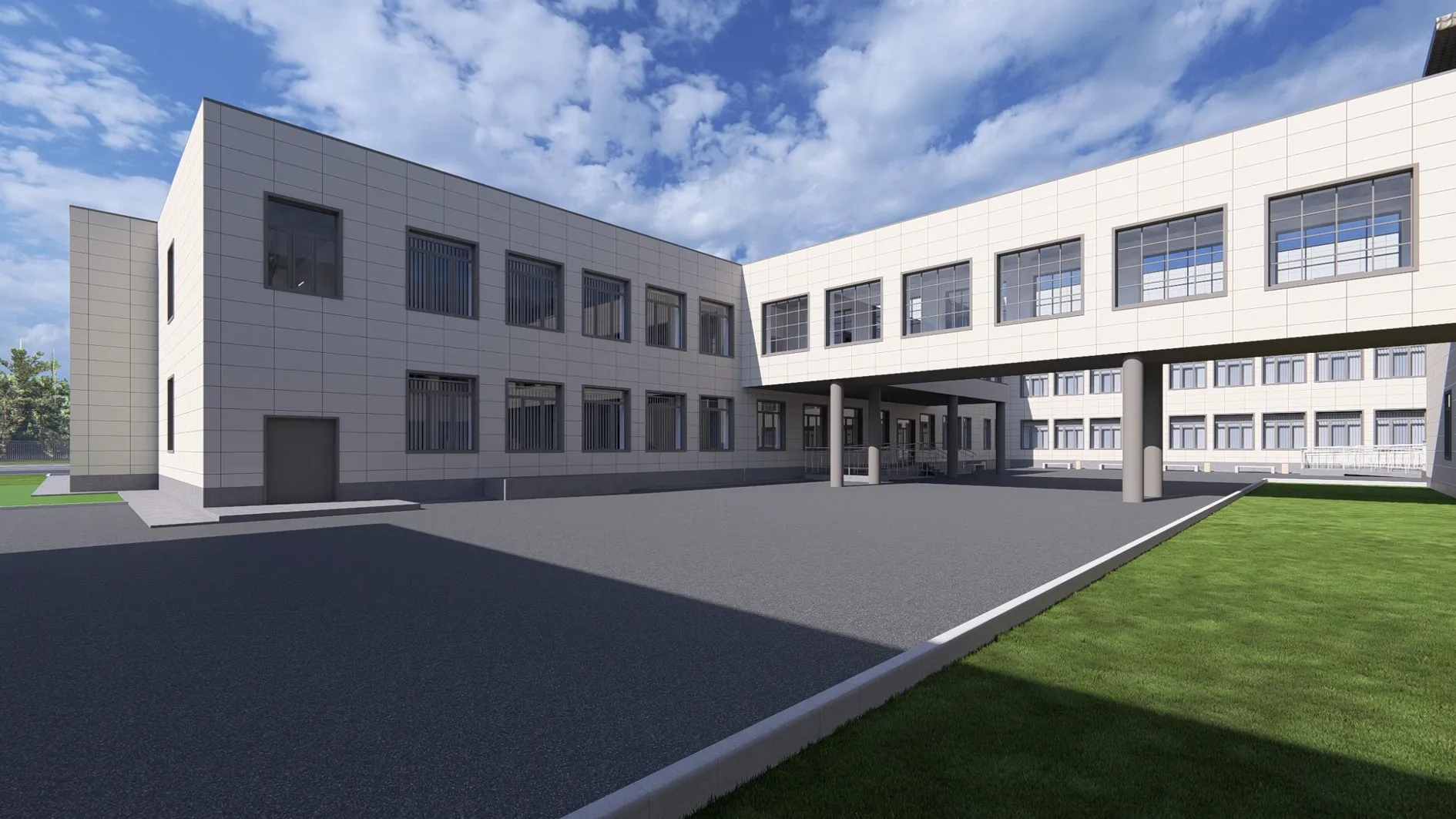 В Бронницах завершили половину строительства пристройки к лицею