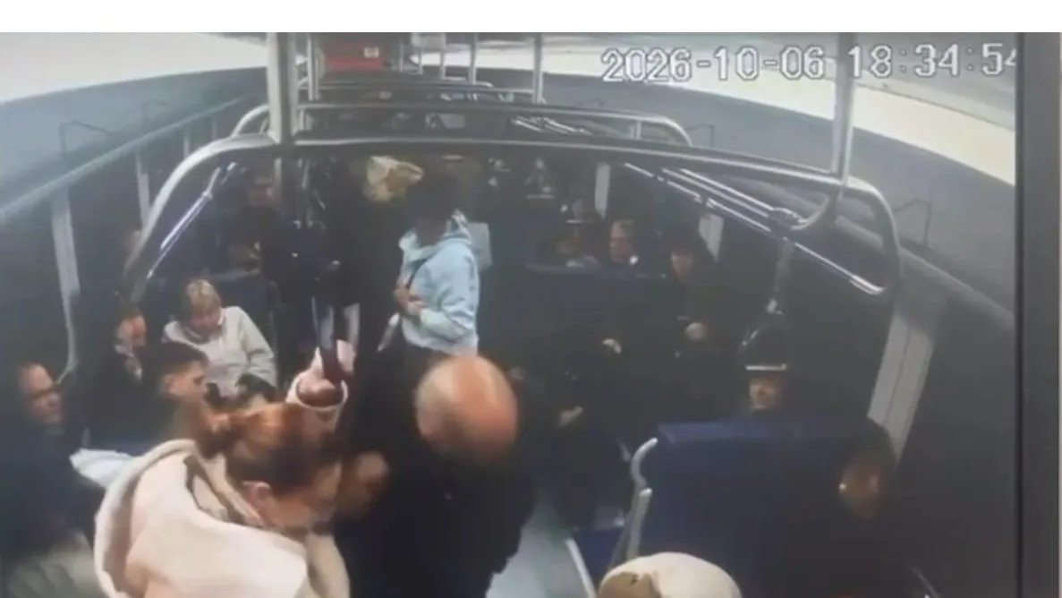 Момент прилета кирпича в голову пассажирки МЦД-2 попал на видео