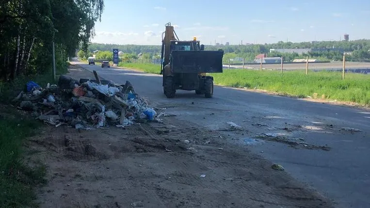 Незаконную свалку на обочине дороги ликвидировали в Дзержинском