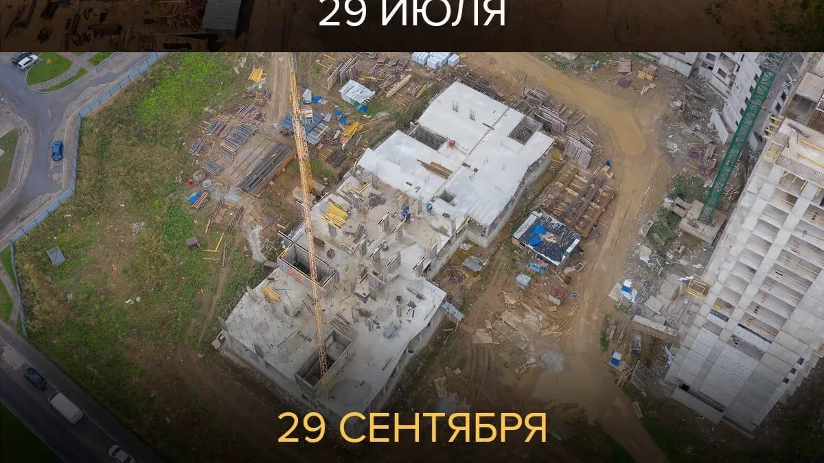 Второй этаж начали возводить в будущем детсаду в ЖК «Домодедово Парк»