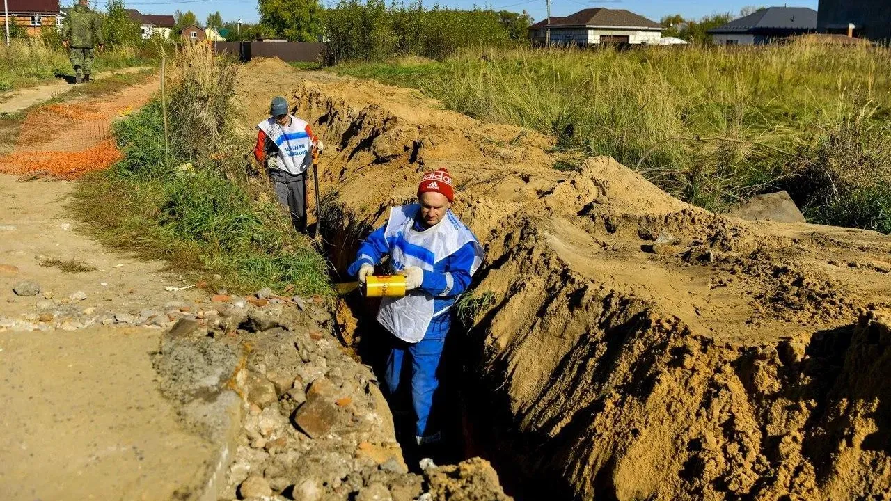 В деревне Богородского округа строят новый газопровод