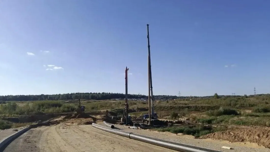 В Красногорске начали строить очистные сооружения у дороги в Сабурово