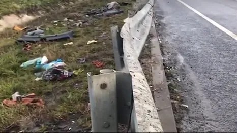 Опубликовано видео с места ДТП с пятью погибшими в Кашире