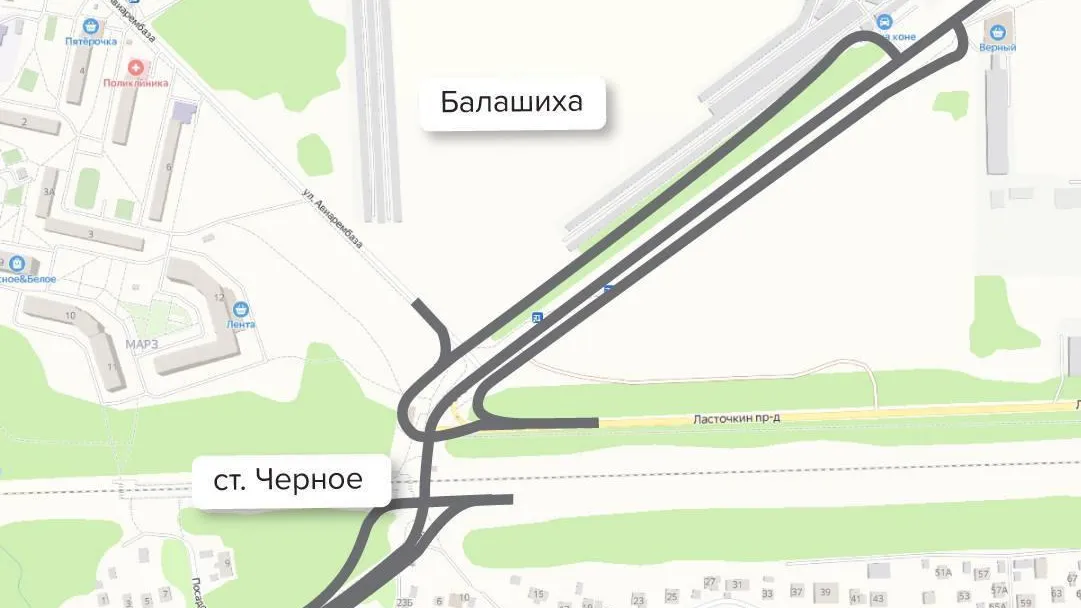 Возле платформы Черное в Балашихе построят путепровод тоннельного типа