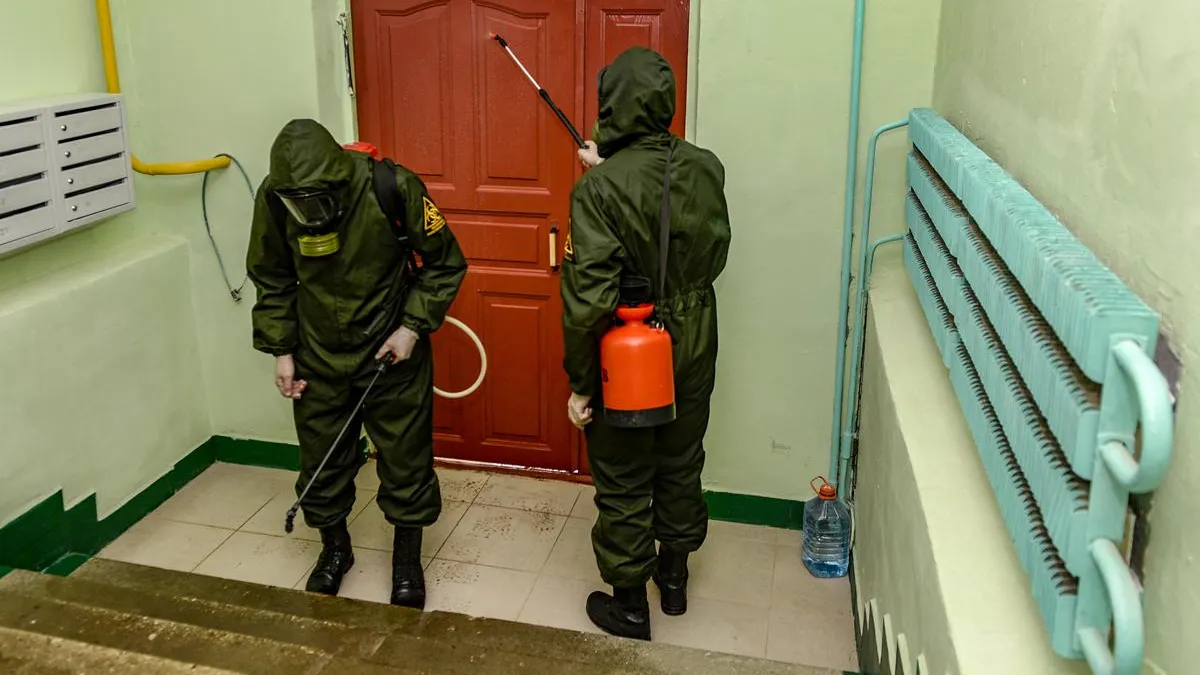 Военнослужащие ЗВО обработали жилье подмосковным фронтовикам на самоизоляции