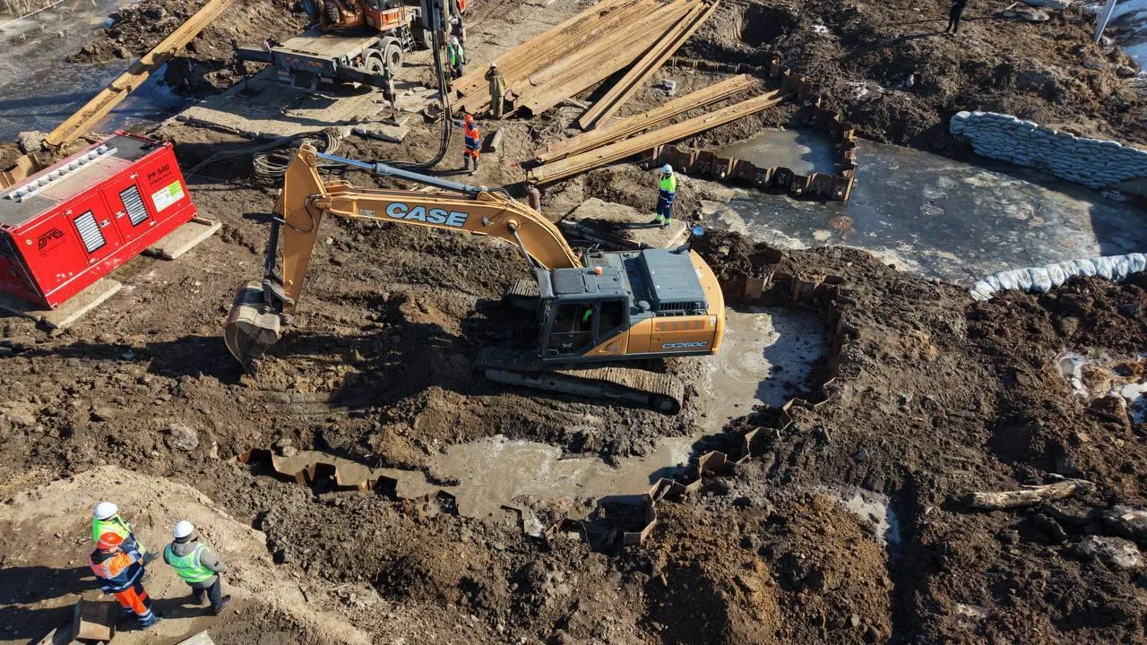 В Одинцовском округе устраивают фундамент моста через Нару