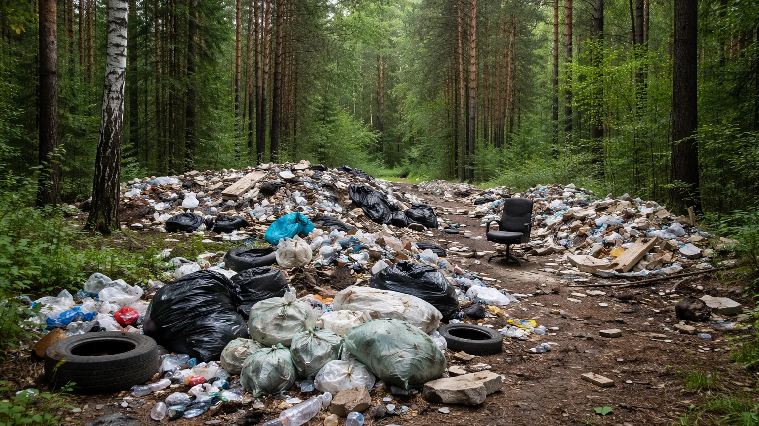Суд в Подмосковье взыскал 37 млн рублей за мусор в лесу