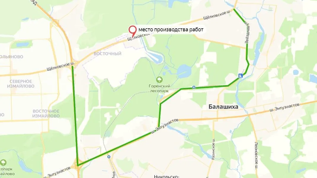 Движение временно закроют на Щелковском шоссе в Балашихе 23 декабря