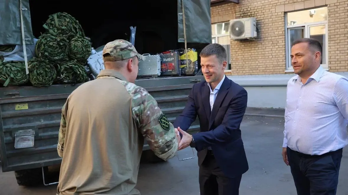 Глава Балашихи передал гуманитарную помощь мобилизованному из Балашихи