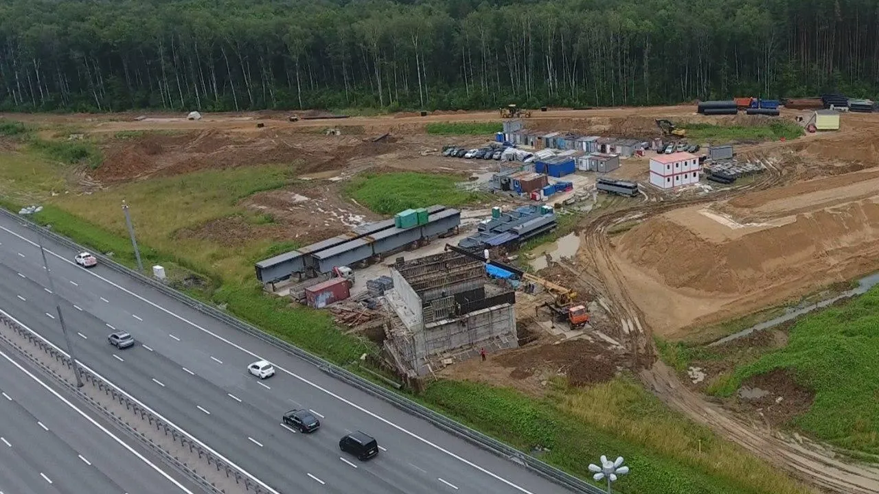 Устройство второй опоры путепровода началось на Северном обходе Одинцова