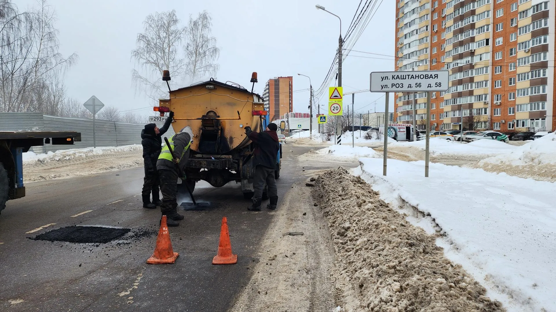В Домодедове отремонтировали дорожное покрытие на Племхозском проезде