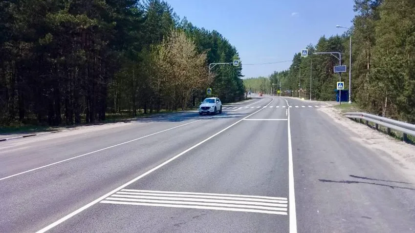 На дорогах Подмосковья нанесли 63 комплекта шумовых полос