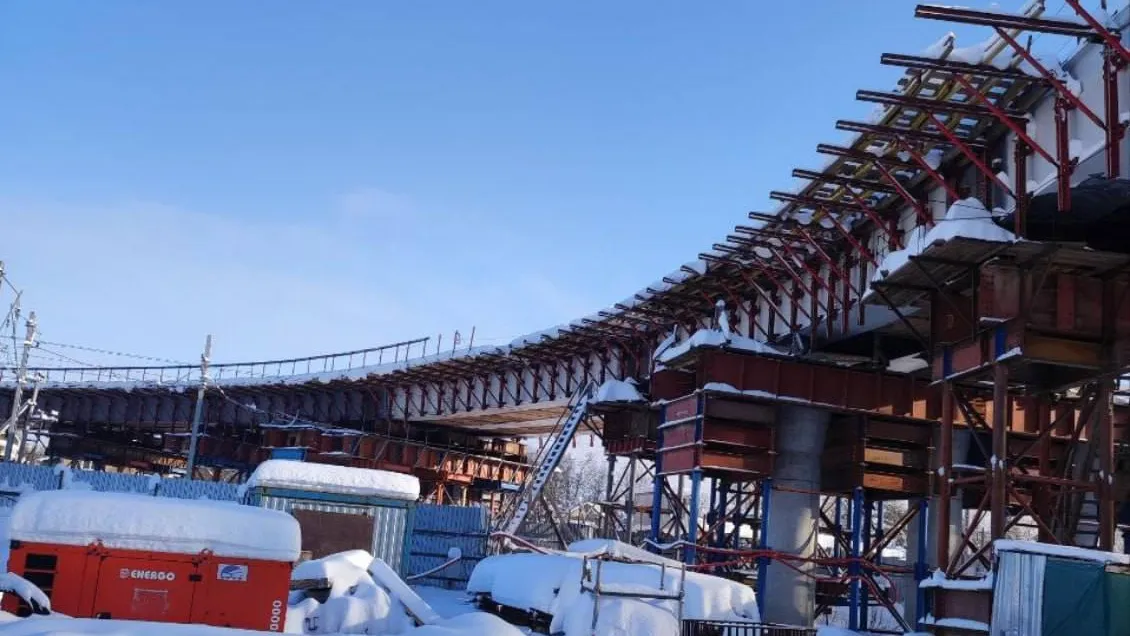 В Опалихе Красногорска начали армирование опоры путепровода