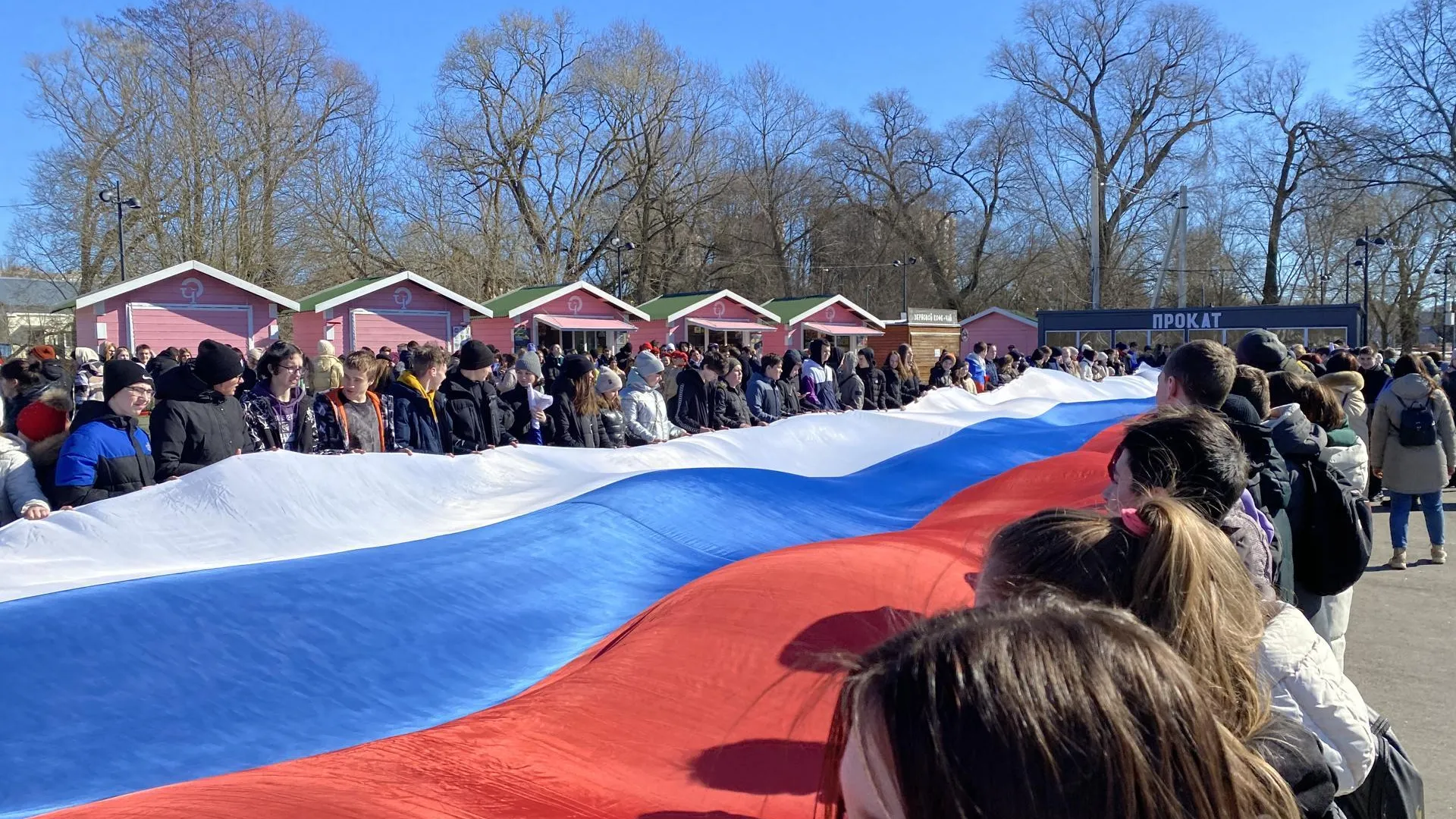 В Чехове состоялся флешмоб, посвященный воссоединению Крыма и России