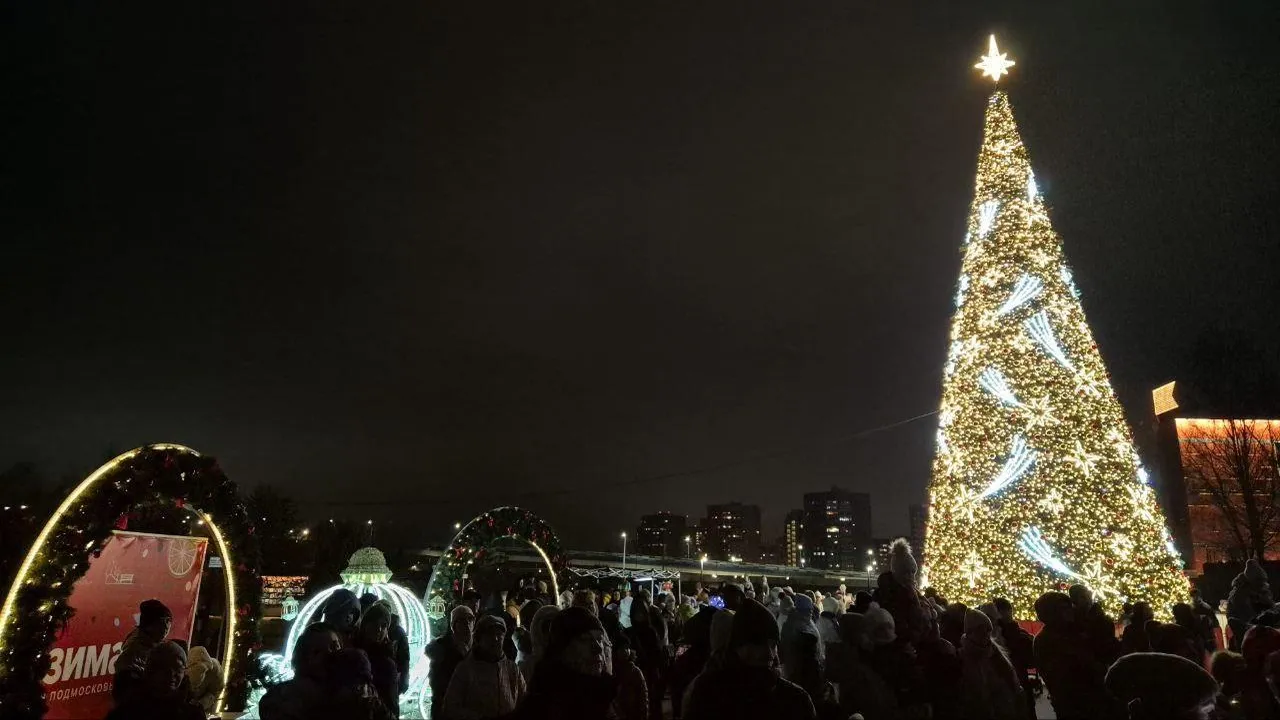 В Дубне зажгли огни на трех новогодних елках